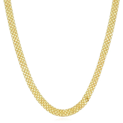 14K Yellow Gold 4.7mm Bismark Necklace (Solid Links) 16" - 20" - WJD Exclusives