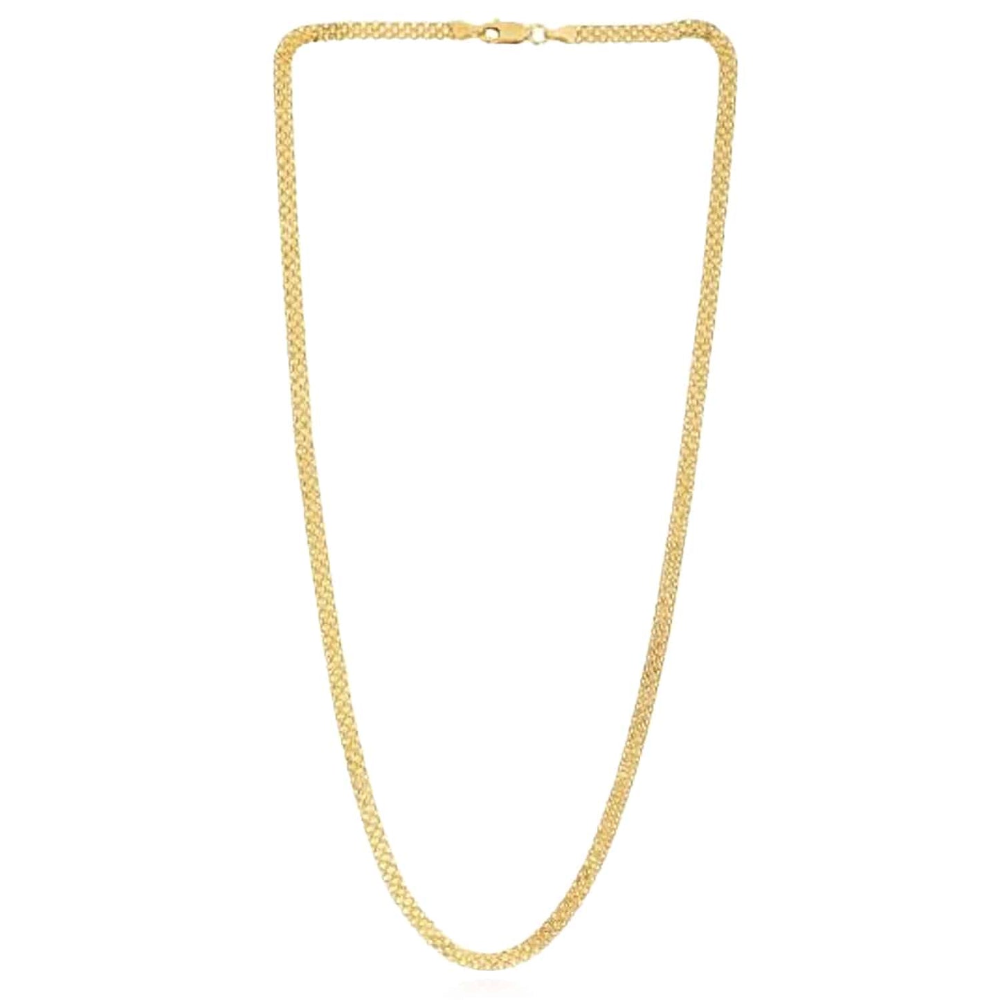 14K Real Gold 3.5mm Bismark Necklace 16"-20"