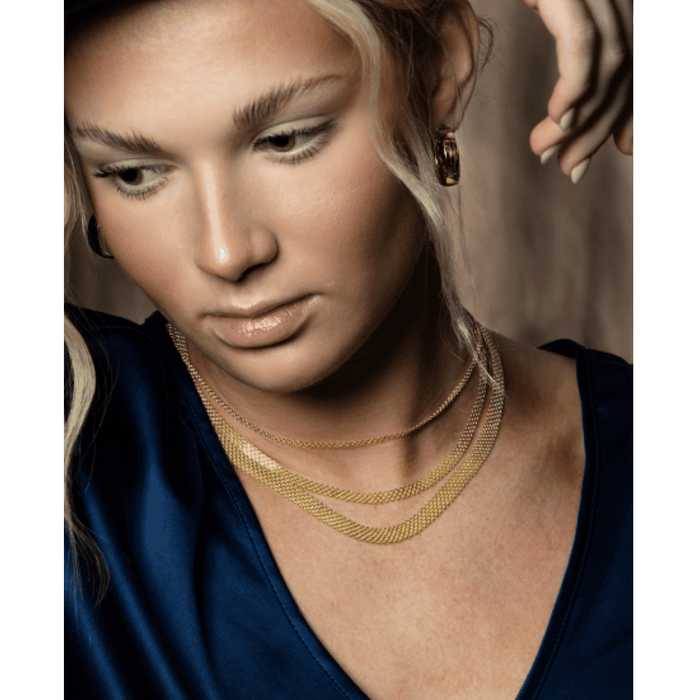 14K Yellow Gold 2.5mm Bismark Necklace (Solid Links) 16" - 20" - WJD Exclusives