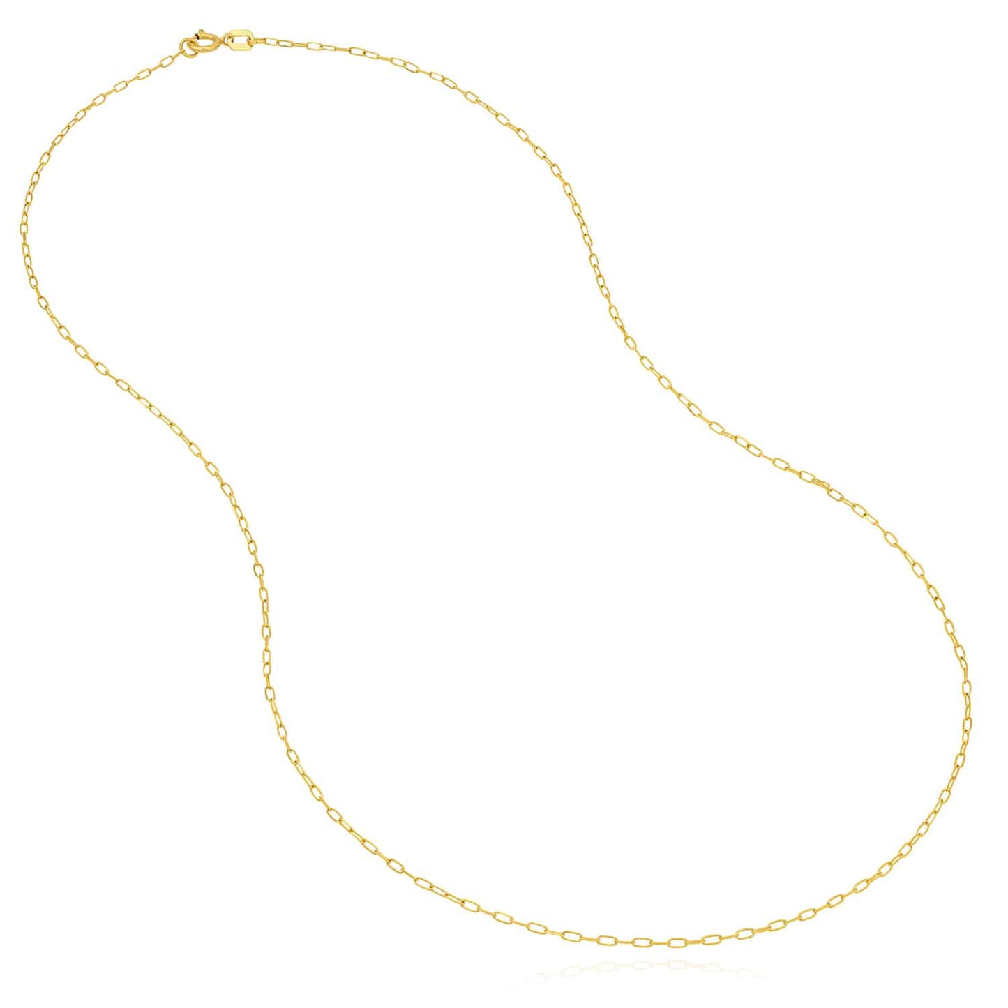 14K Real Gold Yellow White 1mm Diamond-Cut Forzentina Chain Necklace 16"-20"