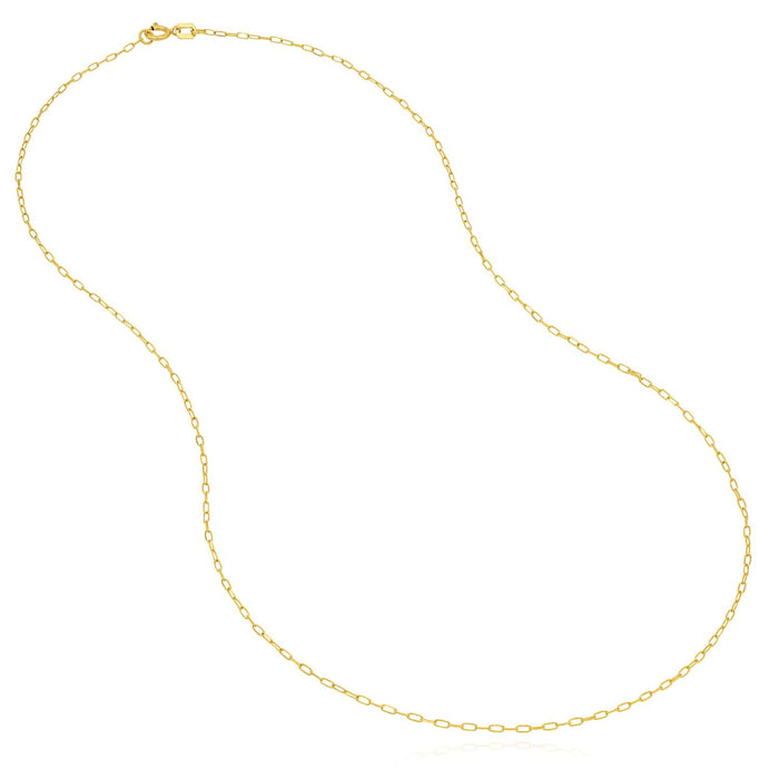 14K Yellow White Gold 1mm Diamond - Cut Forzentina Chain (Solid Links) 16" - 20" - WJD Exclusives