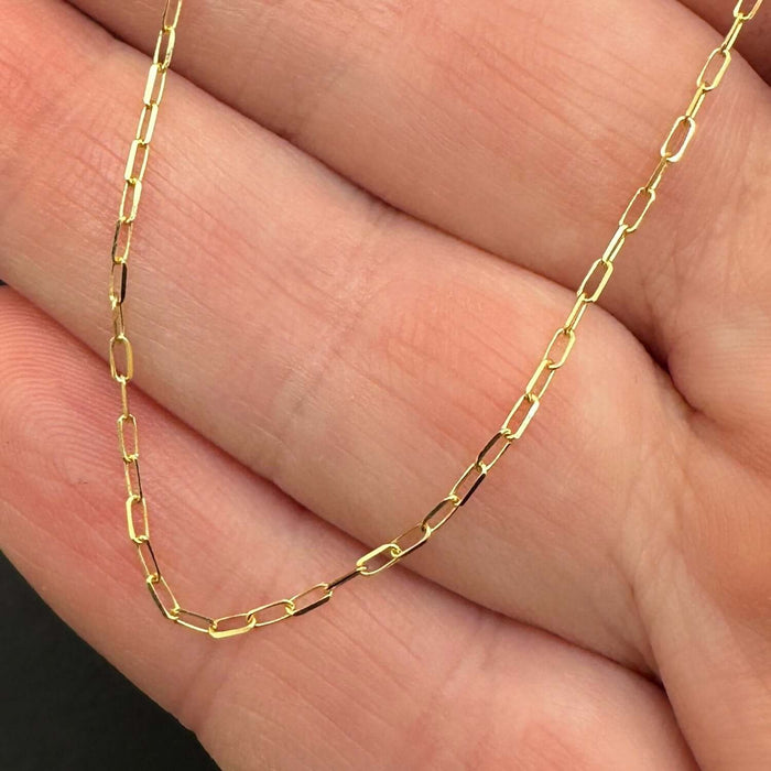 14K Yellow White Gold 1mm Diamond - Cut Forzentina Chain (Solid Links) 16" - 20" - WJD Exclusives