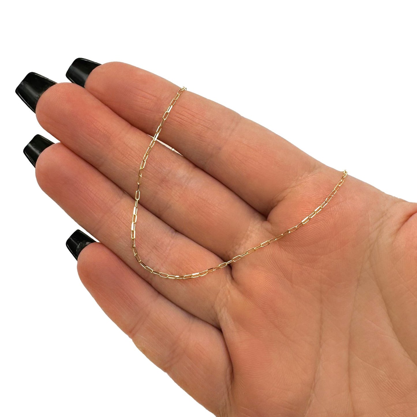 14K Real Gold Yellow White 1mm Diamond-Cut Forzentina Chain Necklace 16"-20"
