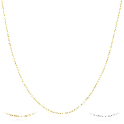 14K Yellow White Gold 1mm Diamond - Cut Forzentina Chain (Solid Links) 16" - 20" - WJD Exclusives