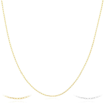 14K Real Gold Yellow White 1mm Diamond-Cut Forzentina Chain Necklace 16"-20"