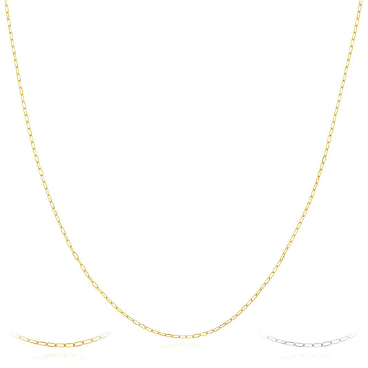 14K Real Gold Yellow White 1mm Diamond-Cut Forzentina Chain Necklace 16"-20"
