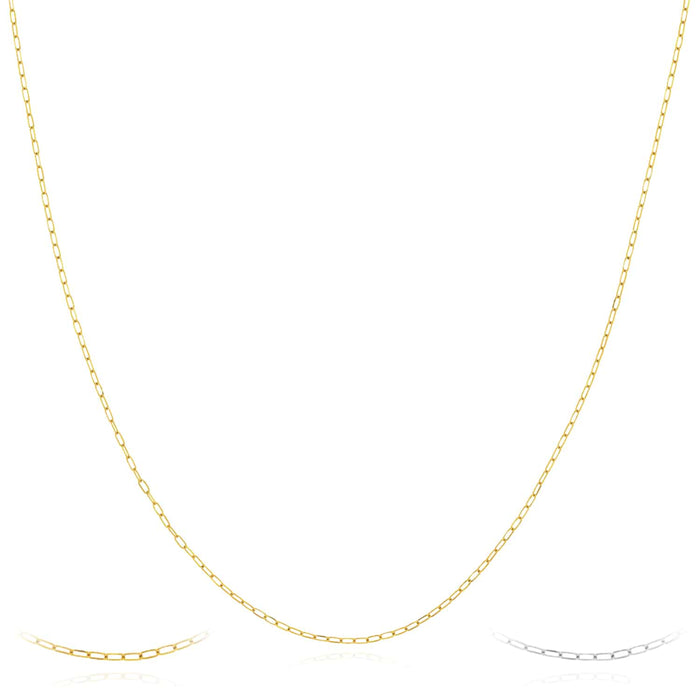 14K Yellow White Gold 1mm Diamond - Cut Forzentina Chain (Solid Links) 16" - 20" - WJD Exclusives