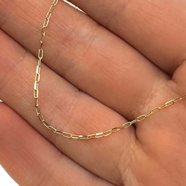 14K Yellow White Gold 1mm Diamond - Cut Forzentina Chain (Solid Links) 16" - 20" - WJD Exclusives