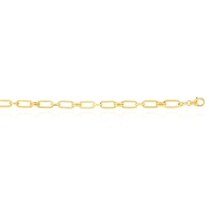 14K Yellow Gold 5.6mm Double Bar Figaro Paperclip Rondel Necklace (Solid Links) 18" - WJD Exclusives