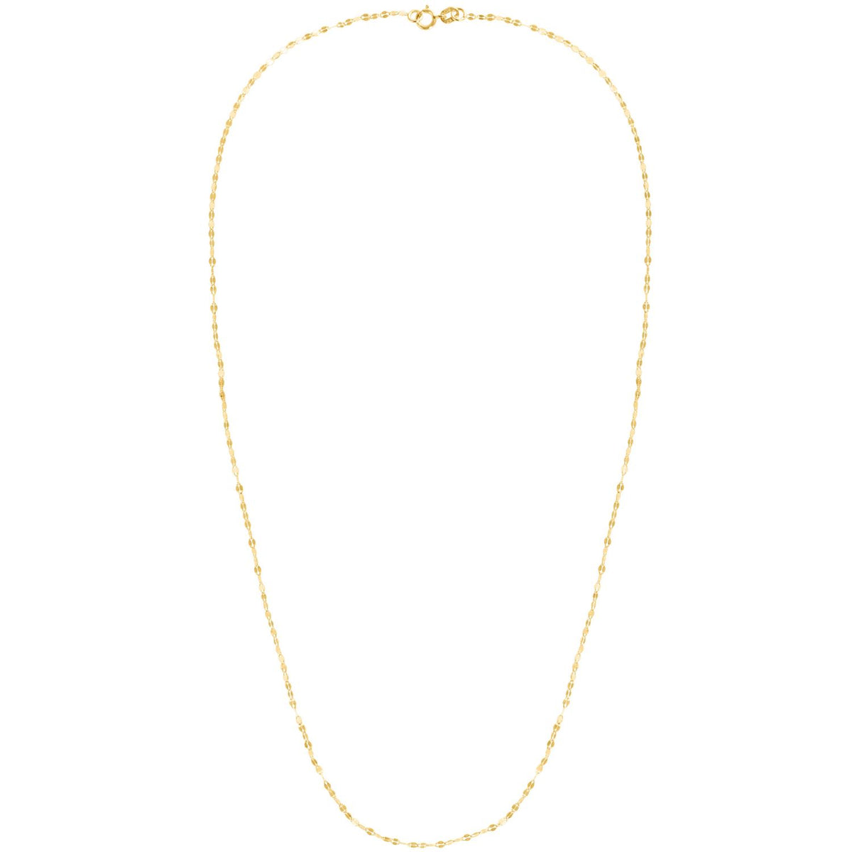 14K Yellow Gold 1.5mm Mirror Necklace (Solid Links) 16" - 24" - WJD Exclusives