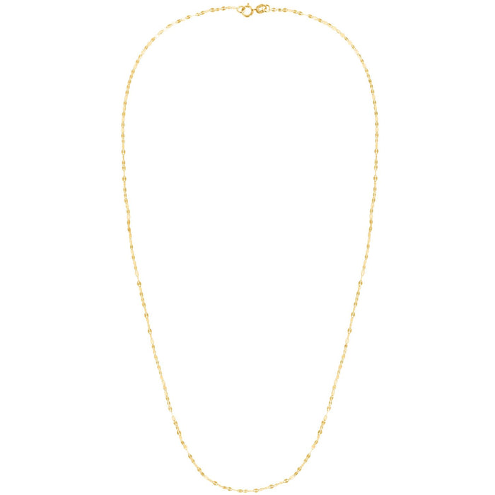 14K Yellow Gold 1.5mm Mirror Necklace (Solid Links) 16" - 24" - WJD Exclusives