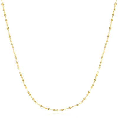14K Yellow Gold 1.5mm Mirror Necklace (Solid Links) 16" - 24" - WJD Exclusives