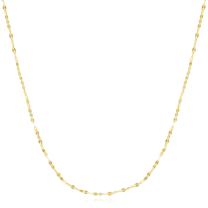 14K Yellow Gold 1.5mm Mirror Necklace (Solid Links) 16" - 24" - WJD Exclusives