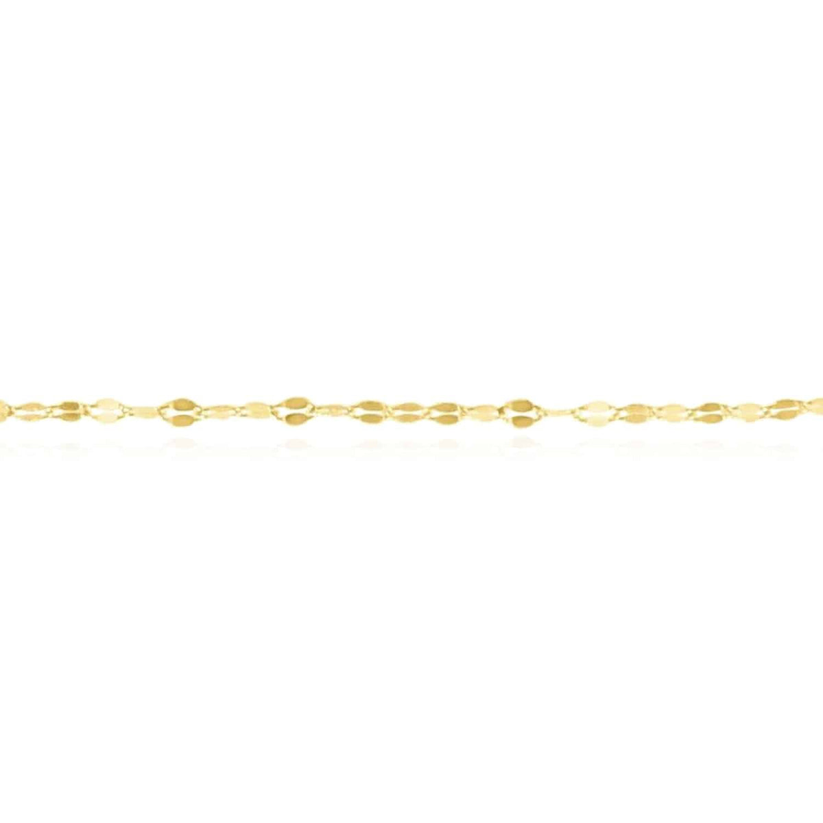 14K Yellow Gold 1.5mm Mirror Necklace (Solid Links) 16" - 24" - WJD Exclusives