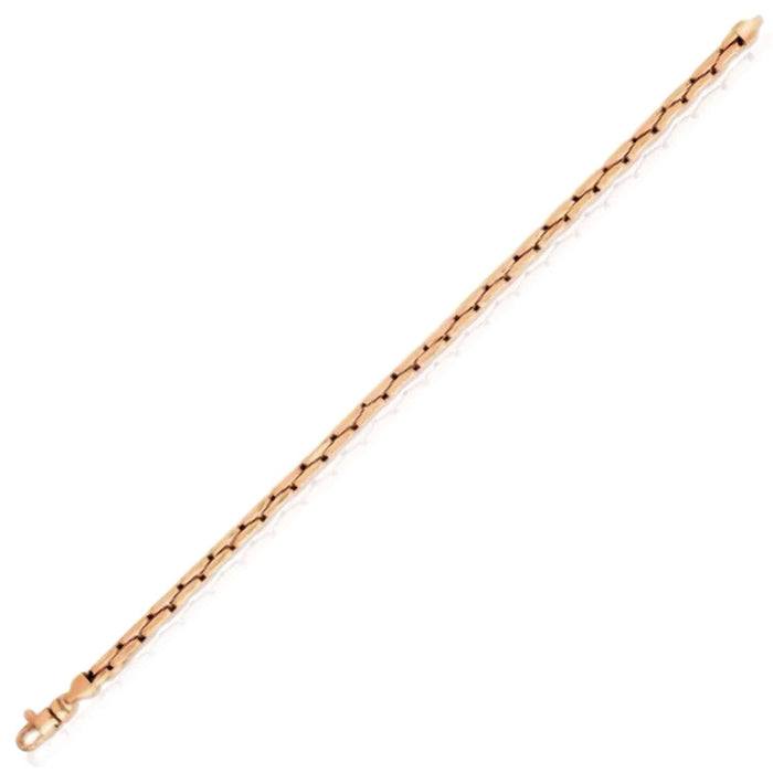 14K Yellow White Rose Gold 4.5mm Compressed Cable Bracelet (Solid Links) 7.5" - WJD Exclusives