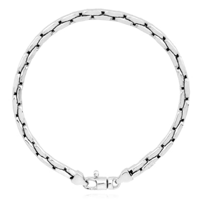 14K Yellow White Rose Gold 4.5mm Compressed Cable Bracelet (Solid Links) 7.5" - WJD Exclusives