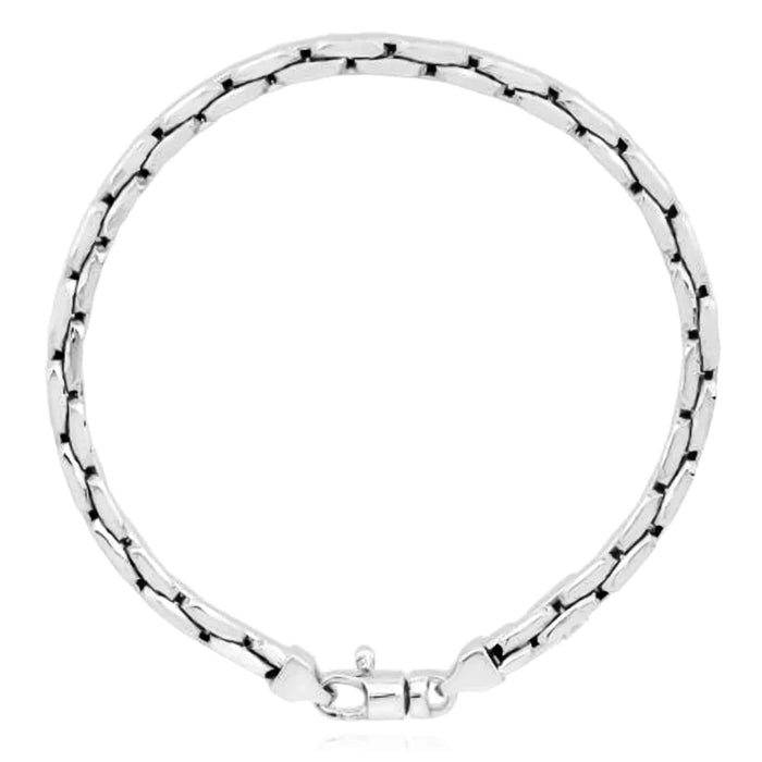 14K Yellow White Rose Gold 4.5mm Compressed Cable Bracelet (Solid Links) 7.5" - WJD Exclusives