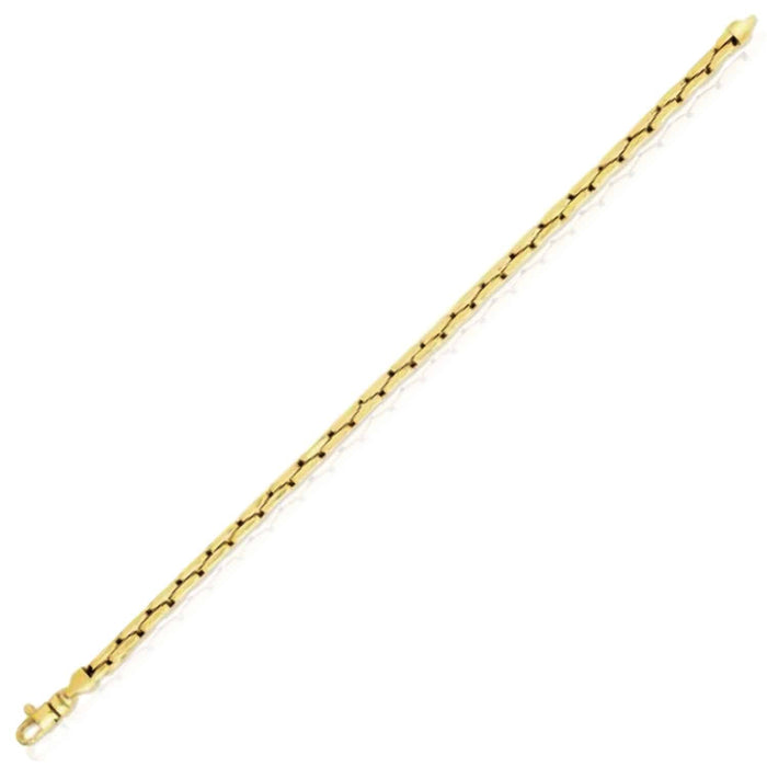 14K Yellow White Rose Gold 4.5mm Compressed Cable Bracelet (Solid Links) 7.5" - WJD Exclusives