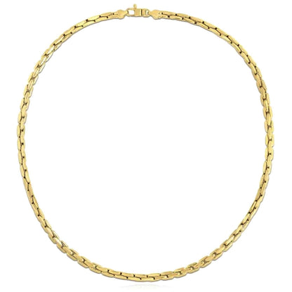14K Real Gold 4.5mm Compressed Cable Chain Necklace 18"