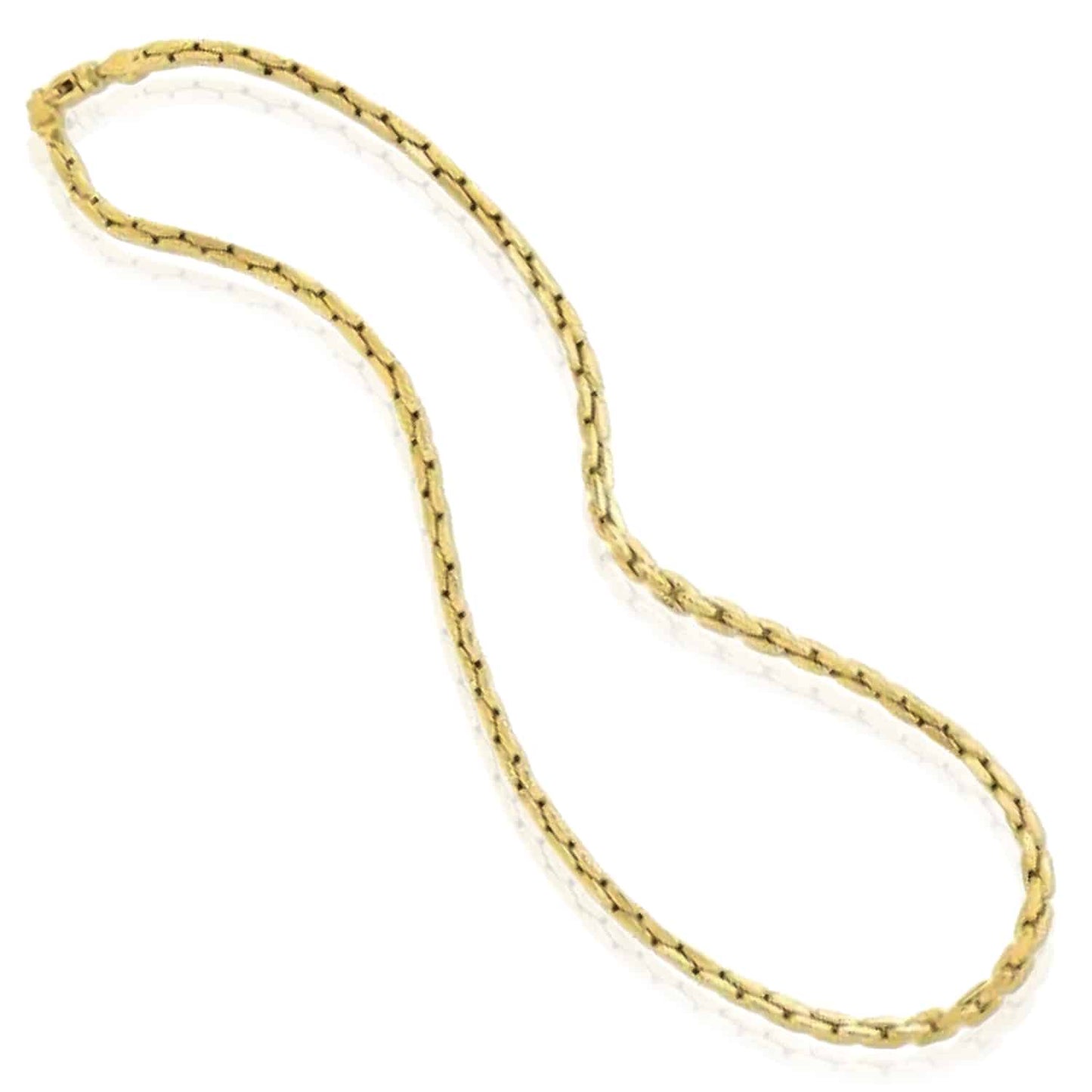14K Real Gold 4.5mm Compressed Cable Chain Necklace 18"