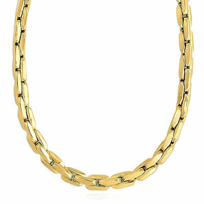 14K Yellow Gold 4.5mm Compressed Cable Chain (Solid Links) 18" - WJD Exclusives