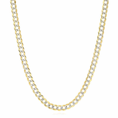 14K Yellow Gold 3.6mm Diamond - Cut Cuban Chain (Solid Links) 16" - 24" - WJD Exclusives