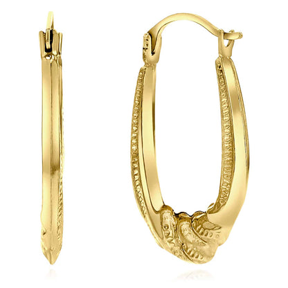 14K Real Gold Graduated Twisted Hoop Earrings 20mm