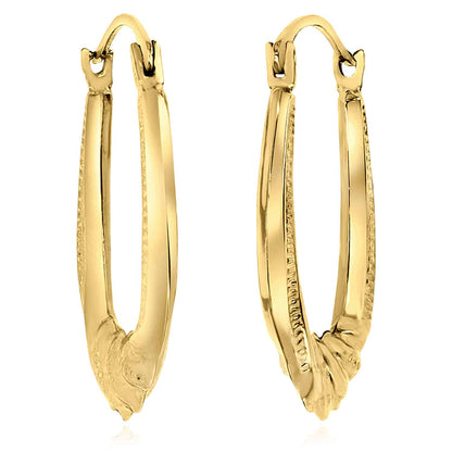 14K Real Gold Graduated Twisted Hoop Earrings 20mm