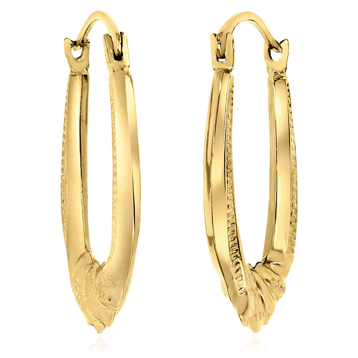 14K Gold Graduated Twisted Hoop Earrings 20mm - WJD Exclusives