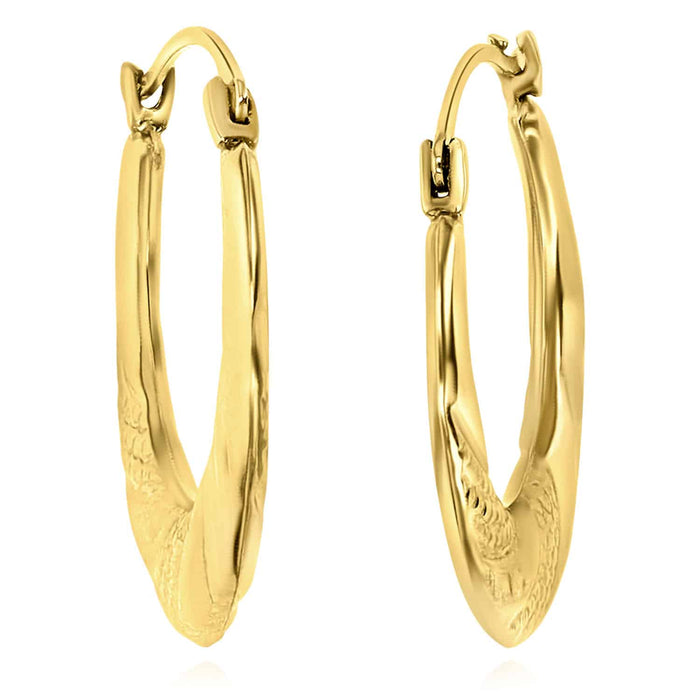 14K Gold Graduated Swirl Hoop Earrings 18mm - WJD Exclusives