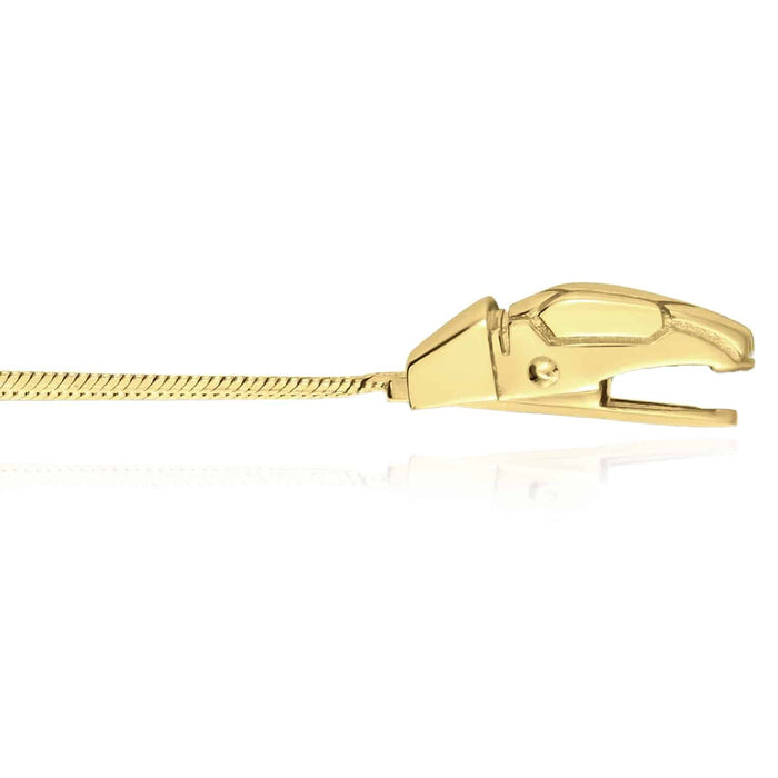 14K Yellow Gold Unique Snake Herringbone Necklace (Solid Links) 18" Adjustable - WJD Exclusives