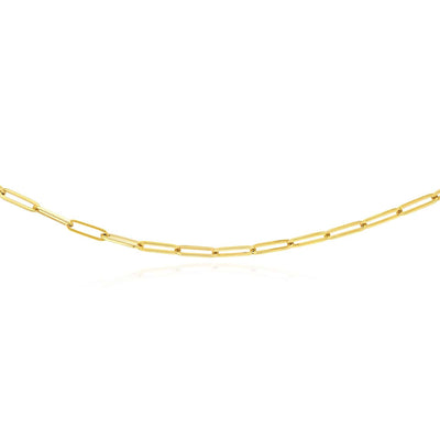 14K Yellow Gold 5mm Paperclip Bracelet (Solid Links) 8" - WJD Exclusives