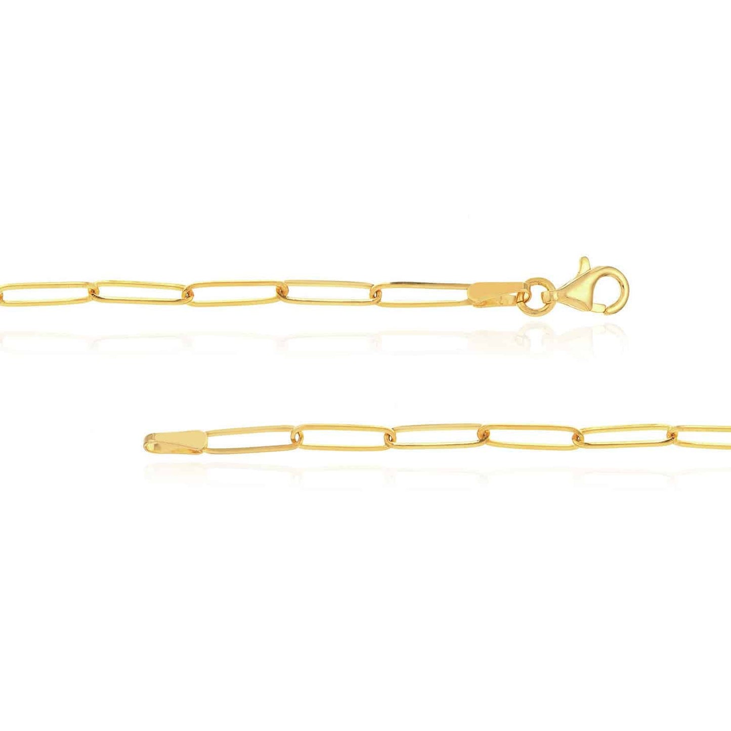 0.30CTW Real Diamond 14K Real Gold Paperclip Pendant Necklace 20.5"