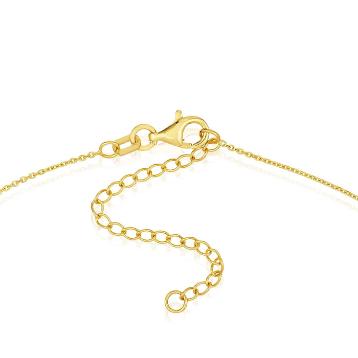 0.40CTW Natural Diamond 14K Yellow Gold LOVE Necklace (Solid Links) 16" - 18" Adjustable - WJD Exclusives