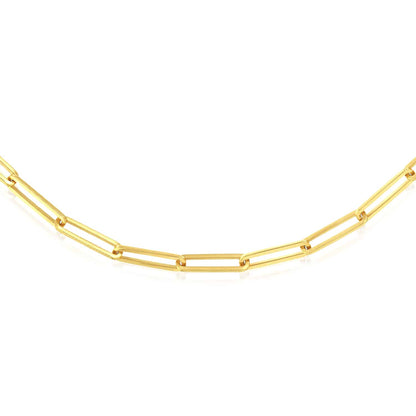 Solid 14K Real Gold 4mm Paperclip Chain Necklace 18" 20" 24" 30"