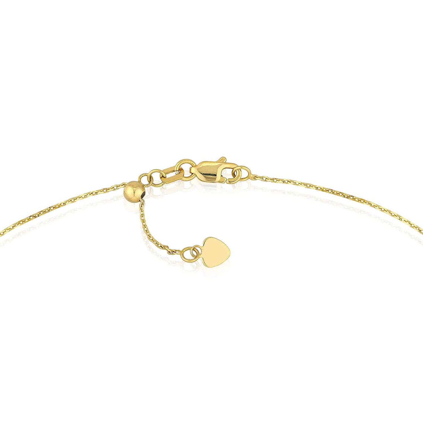 14K Real Gold Double-Layer Paperclip Pendant Chain Necklace 16"-17" Adjustable