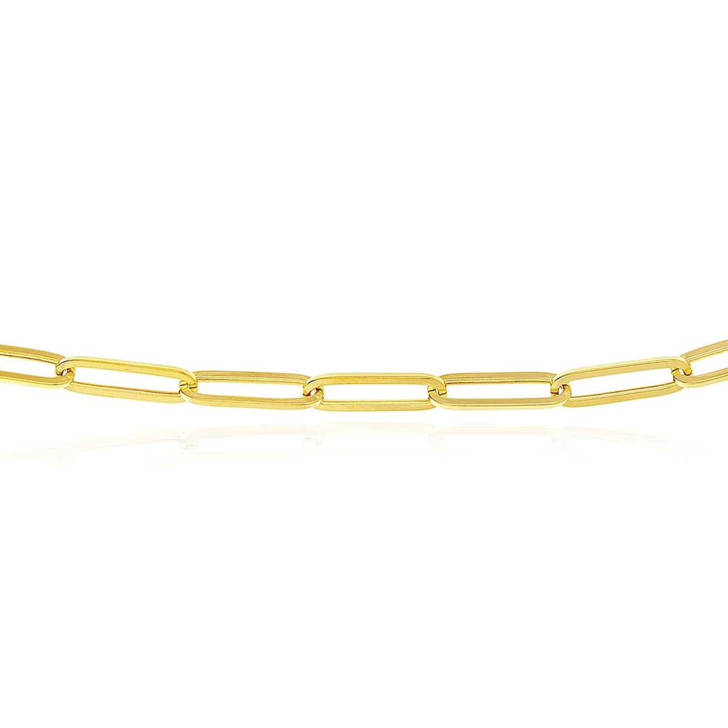 Solid 14K Real Gold 5mm Paperclip Necklace 18" 20" 24" 30"