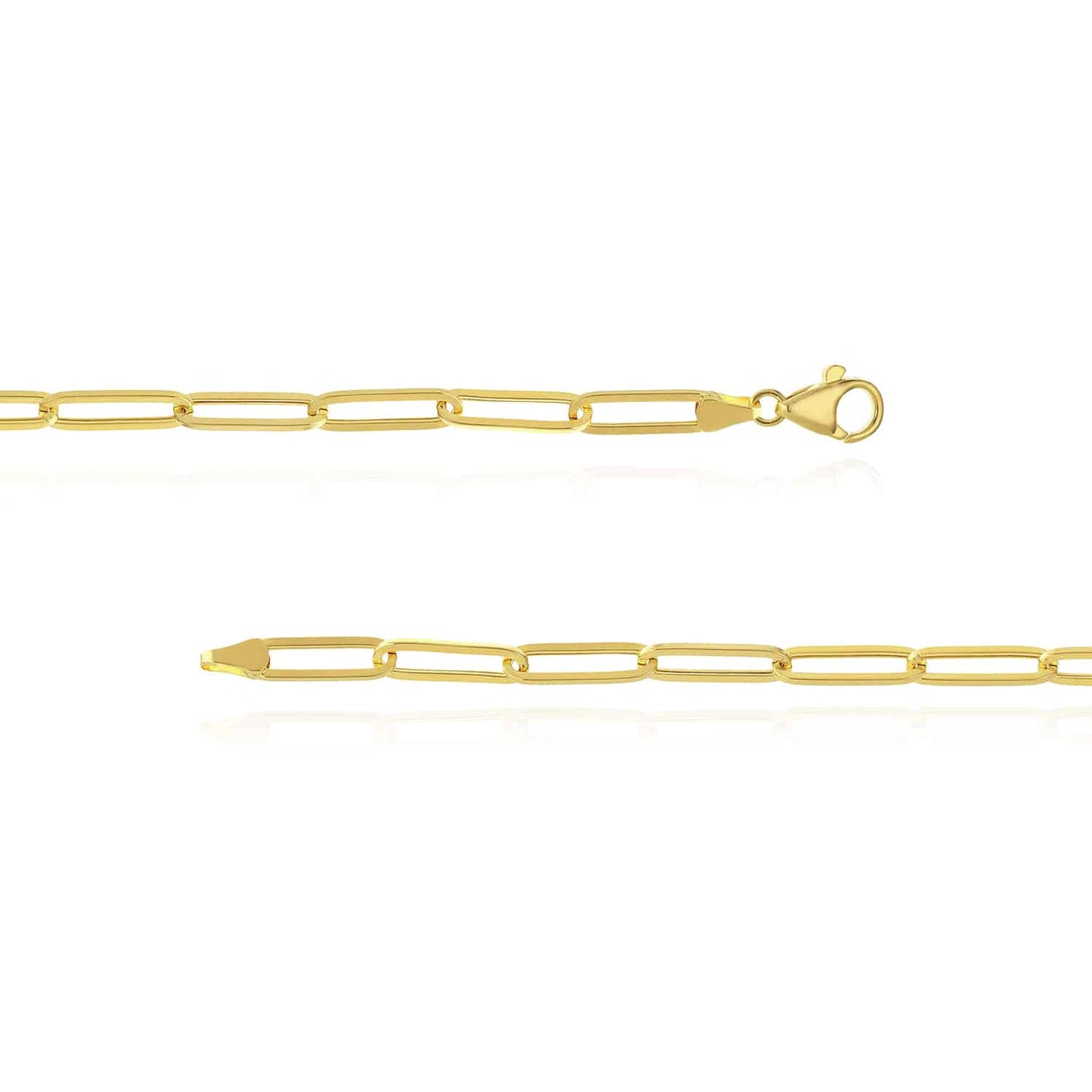 Solid 14K Real Gold 5mm Paperclip Necklace 18" 20" 24" 30"