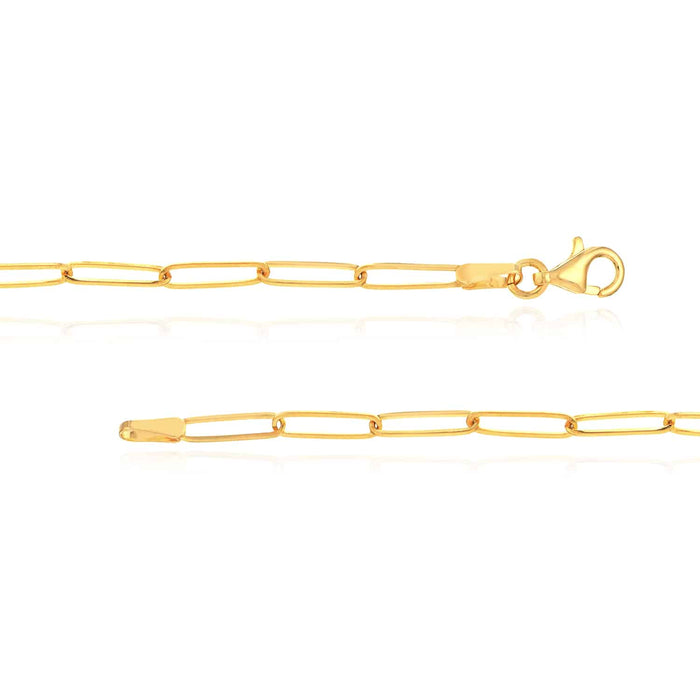 0.06CTW Natural Diamond 14K Yellow Gold Paperclip Necklace (Hollow) 20.5" - WJD Exclusives