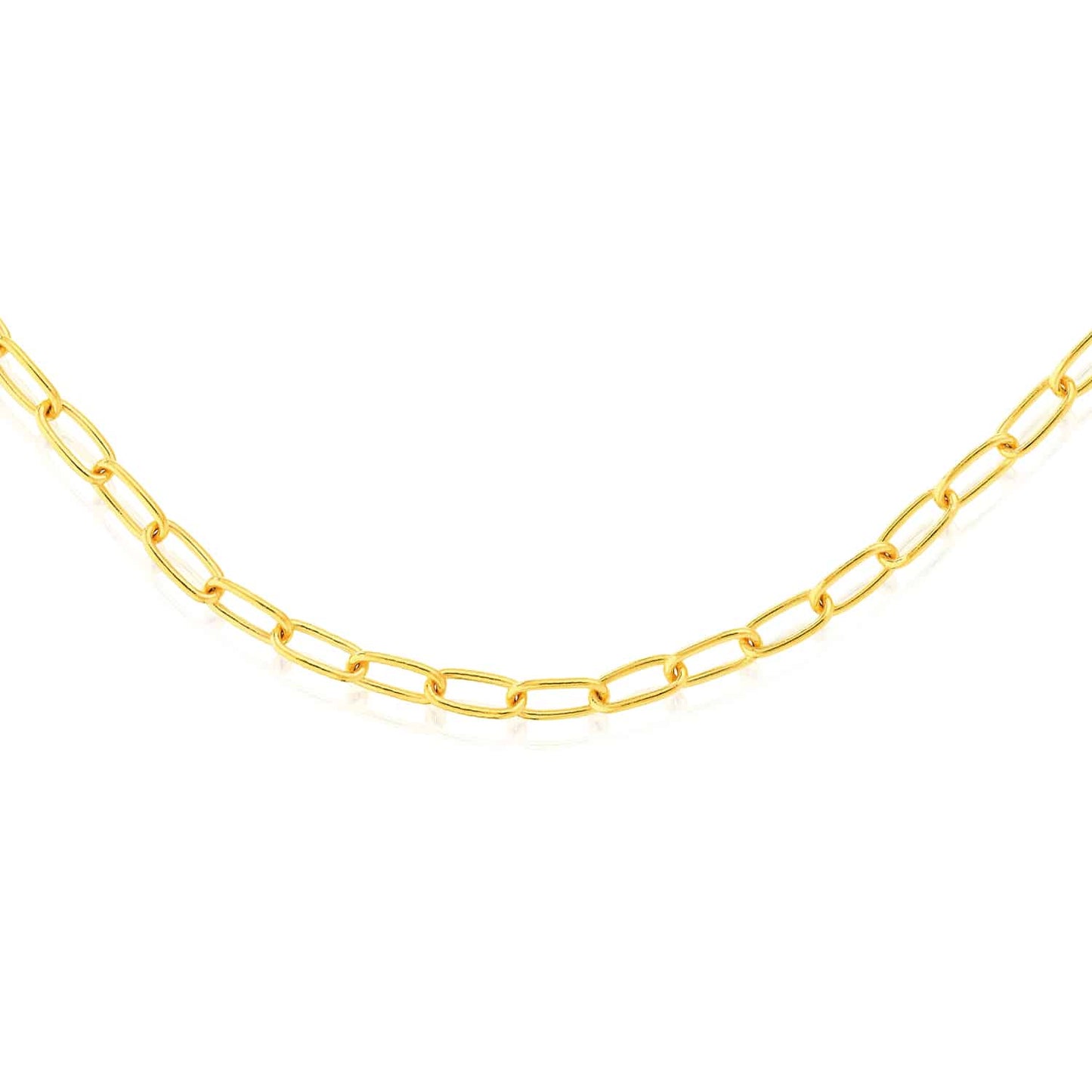 Solid 14K Real Gold 5mm Wide Paperclip Necklace 20"