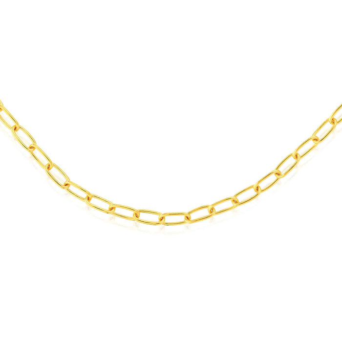 14K Yellow Gold 5mm Paperclip Necklace (Solid Links) 20" - WJD Exclusives