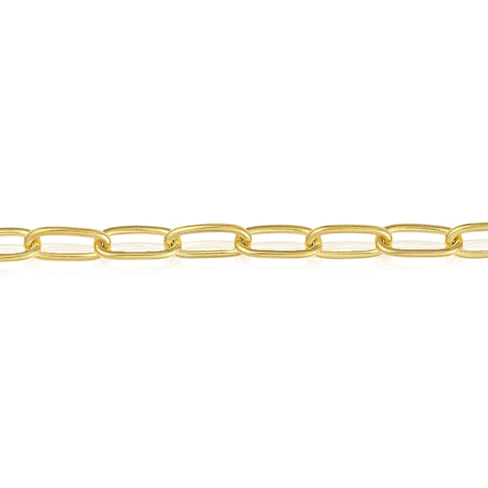 14K Yellow Gold 5mm Paperclip Bracelet (Hollow) 7.5" - WJD Exclusives