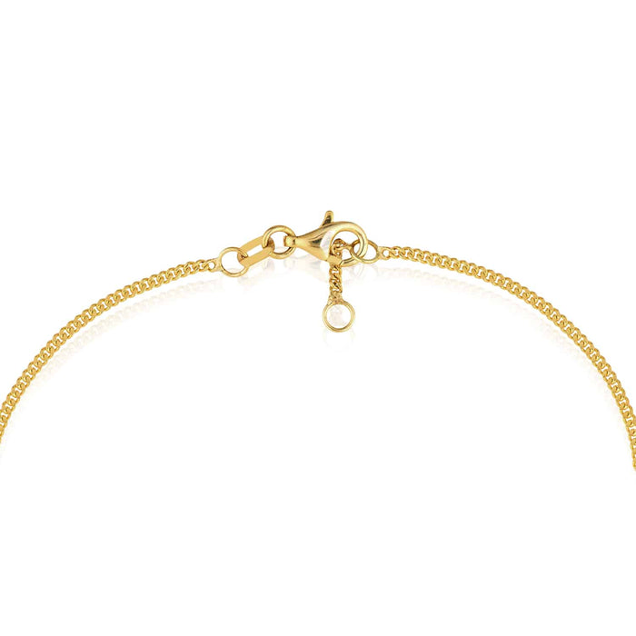 0.15CTW Natural Diamond 14K Yellow Gold Cuban Circle Charm Bracelet (Solid Links) 7" - 7.5" Adjustable - WJD Exclusives