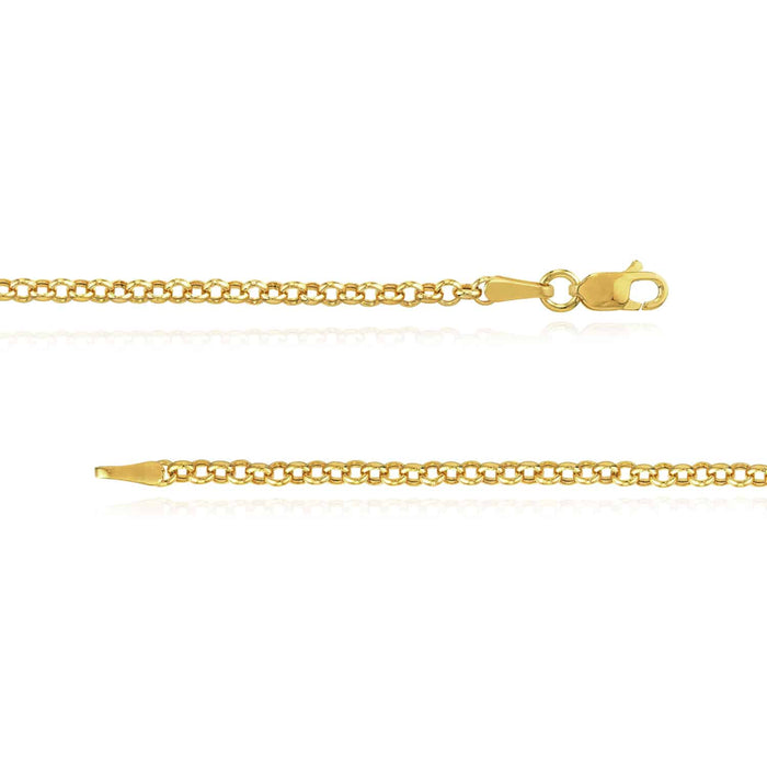 14K Yellow Gold Carabiner Heart Rolo Necklace (Hollow) 18" - WJD Exclusives