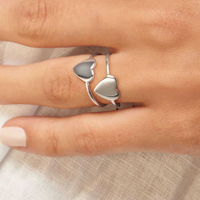 Engravable 14K White Gold Heart Cocktail Ring - WJD Exclusives