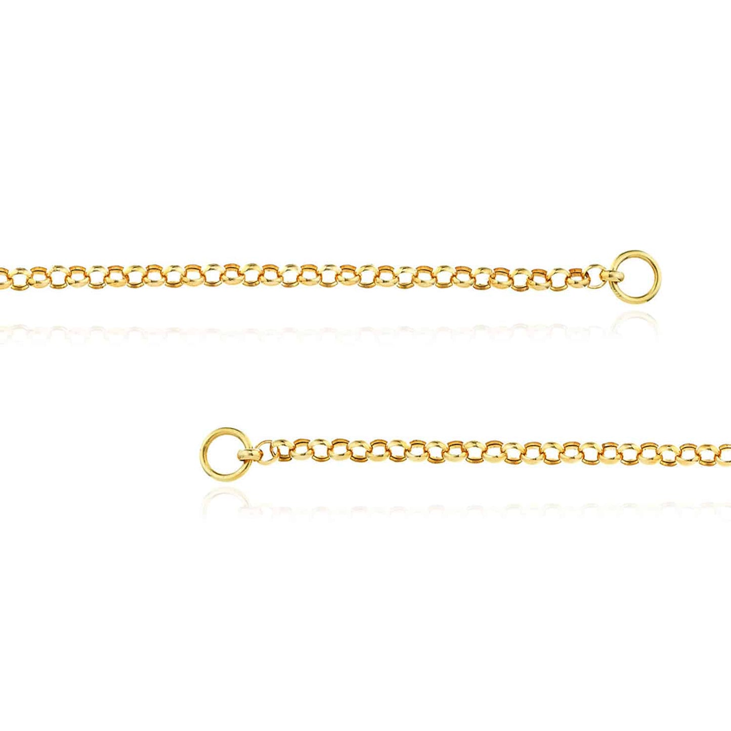 14K Real Gold 4mm Rolo Necklace Split Chain 20"