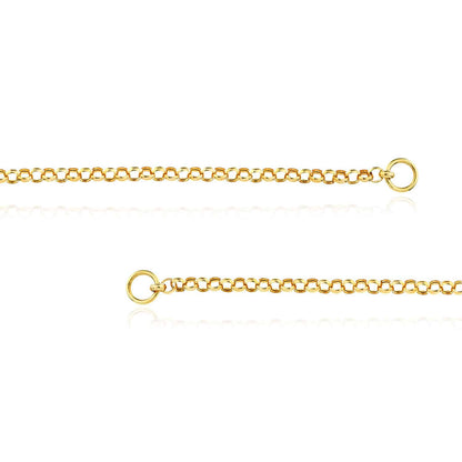 14K Real Gold 4mm Rolo Necklace Split Chain 20"