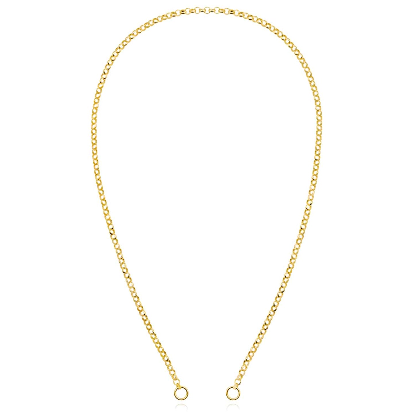 14K Real Gold 4mm Rolo Necklace Split Chain 20"