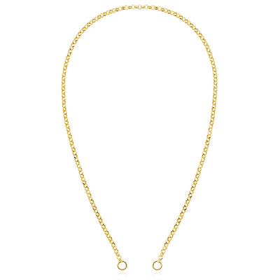 14K Yellow Gold 4mm Split Rolo Chain Necklace (Hollow) 20" - WJD Exclusives