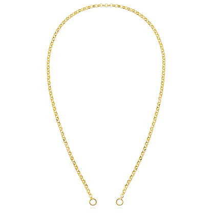 14K Real Gold 4mm Rolo Necklace Split Chain 20"